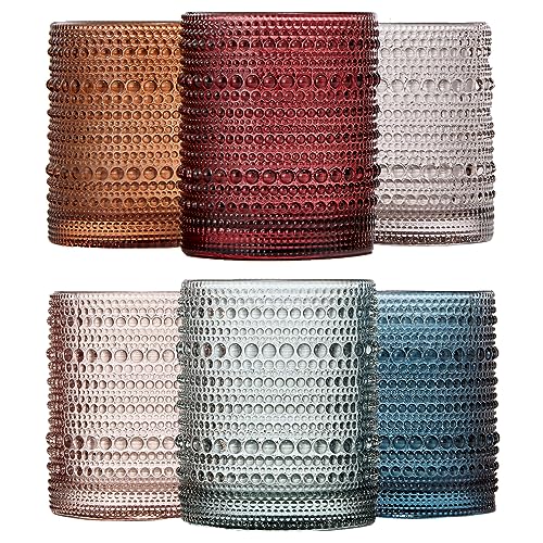 Beaded Hobnail Tumbler Drinking Glasses Set | Set of 6