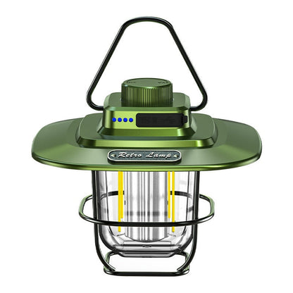 Vintage Outdoor Camping Lantern, Portable Kerosene Lamp Style Light, Smart Rechargeable Handheld Lamp, LED Tent Light