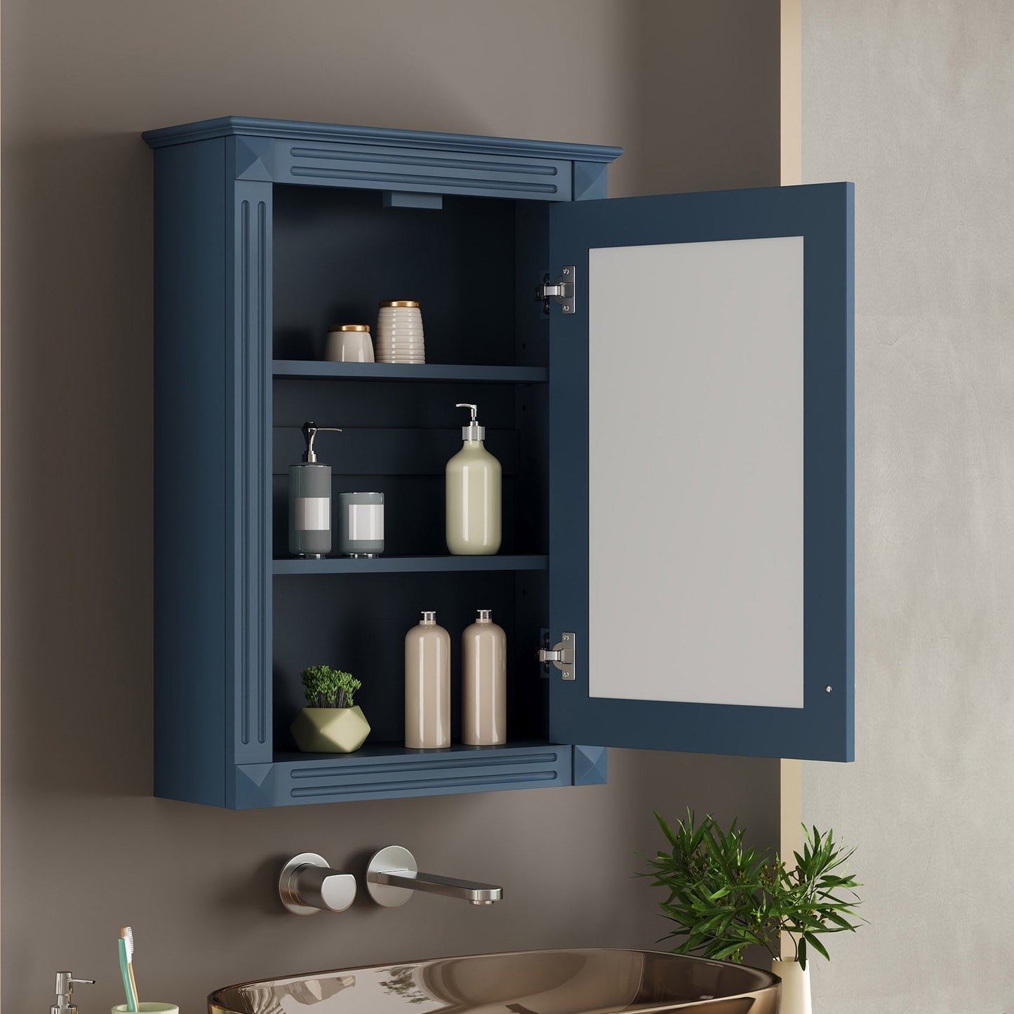 20" Wall Mounted Bathroom Storage Cabinet with Mirror