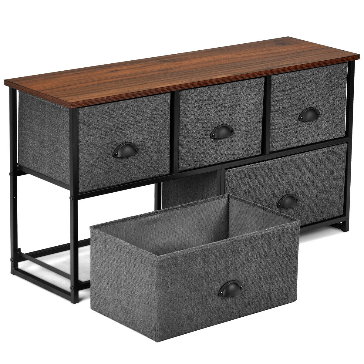 Wood Dresser Storage Unit Side Table Display Organizer