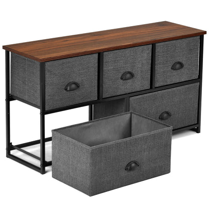 Wood Dresser Storage Unit Side Table Display Organizer
