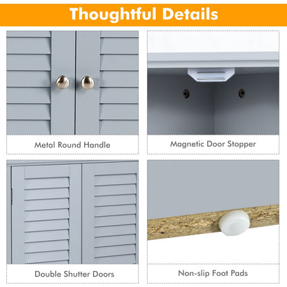 Bathroom Corner Storage Freestanding Floor Cabinet with Shutter Door