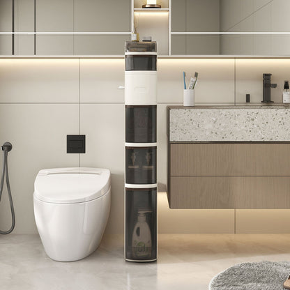 5-Tier Narrow Bathroom Storage Cabinet with Drawers and Tissue Box