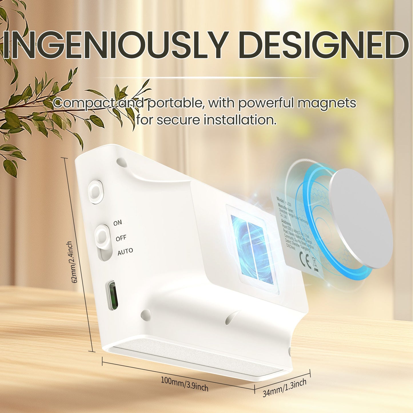 Rechargeable Battery Night Light ,1500 mah , Adjustable Brightness for Bathroom, Bedroom, Kitchen, Cabinet, Stairs, Hallway