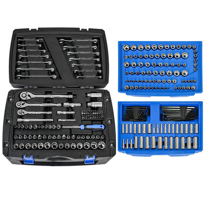 Black Hand Tool Box With Toolset 266Pcs