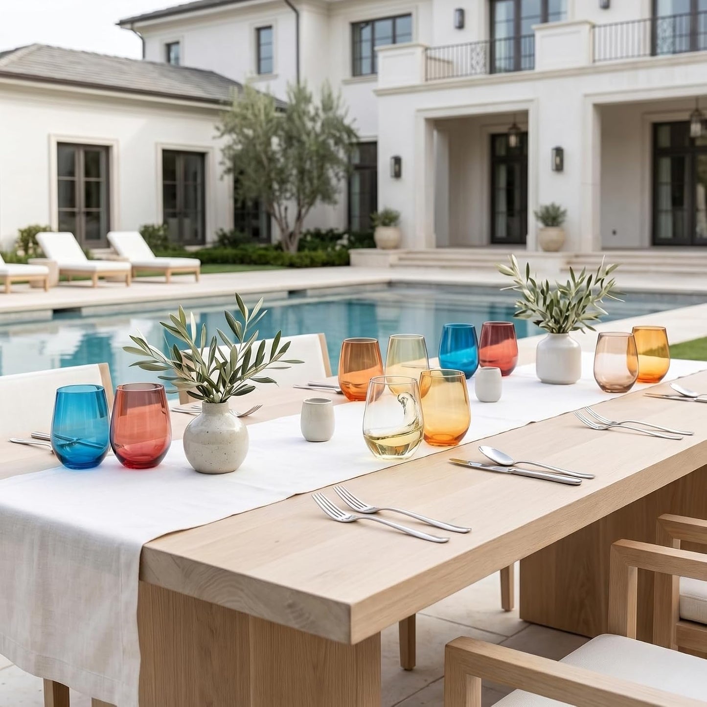 Eze Acrylic Stemless Wine Glassware, Set of 12