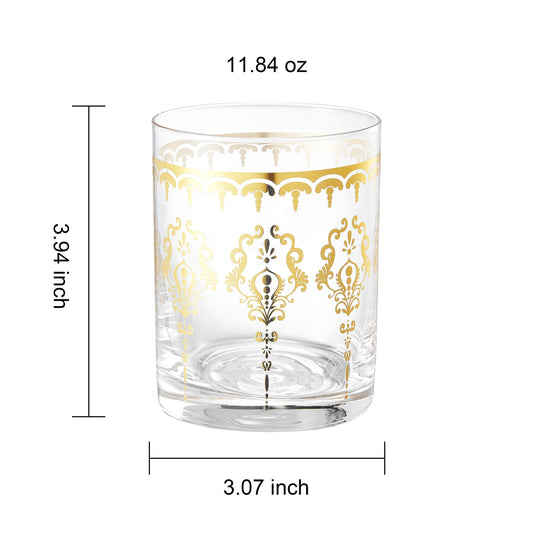 Moroccan Whiskey & Cocktail Tumbler Glass | Clear | Set of 2