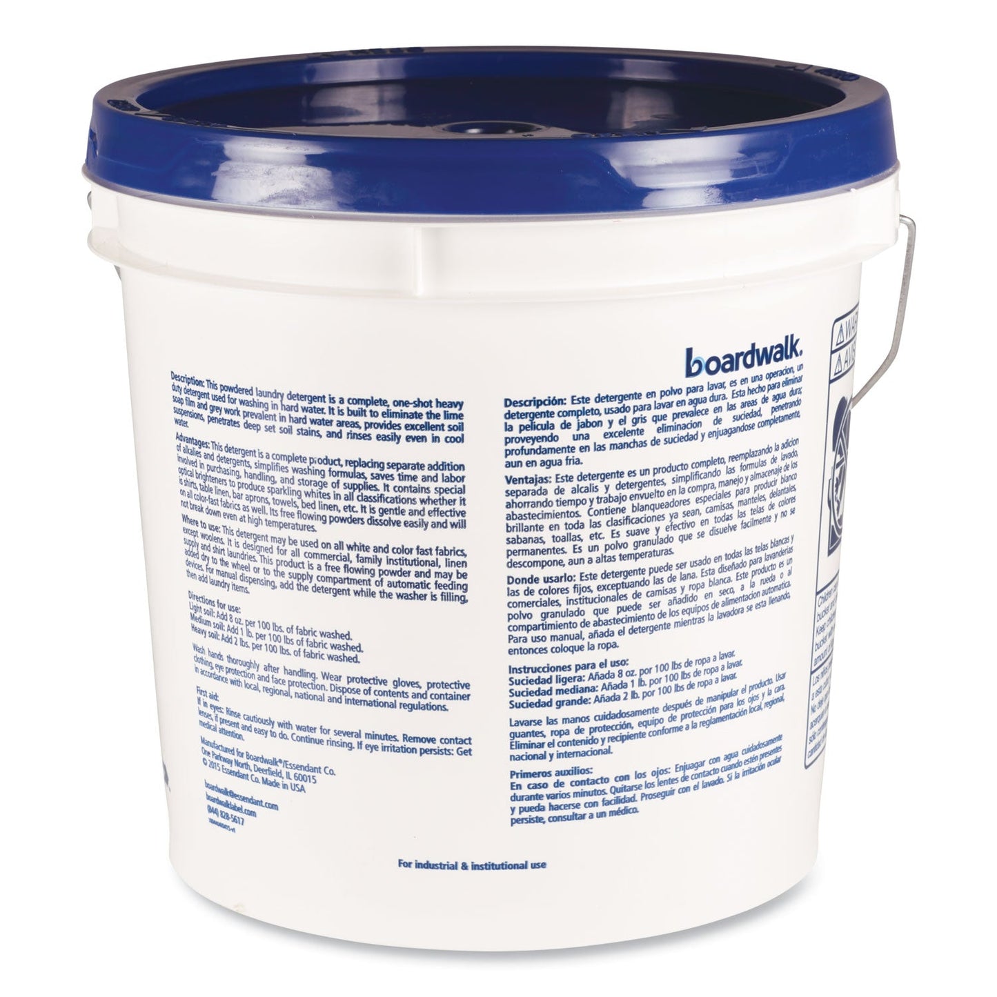 Boardwalk Low Suds Industrial Powder Laundry Detergent, Fresh Lemon Scent, 40 lb Pail