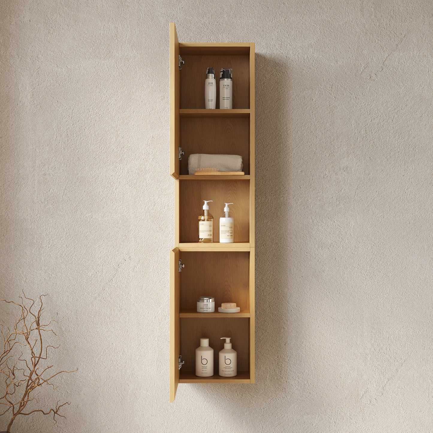 Mitch 59" Tall Bathroom Wall Mounted Cabinet