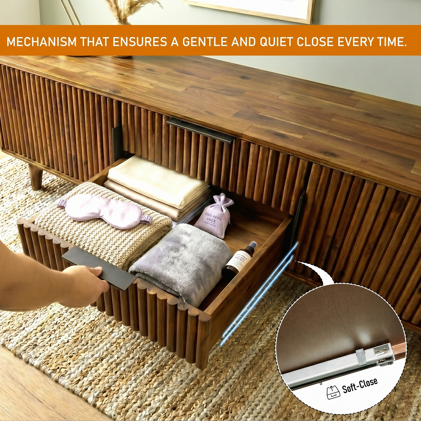 Bosk Solid Wood Storage Bench