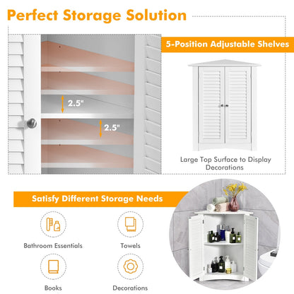 Bathroom Corner Storage Freestanding Floor Cabinet with Shutter Door