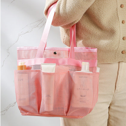 Mesh bath bag, mesh pocket tote swimming wash bag, men's bath towel bath bag, large storage bag