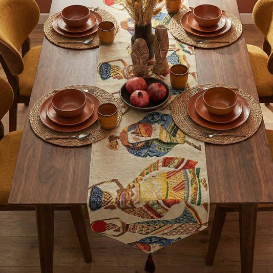 DaDa Bedding Dancing Women African Dreams Elegant Woven Tapestry Dining Table Runner (18117)
