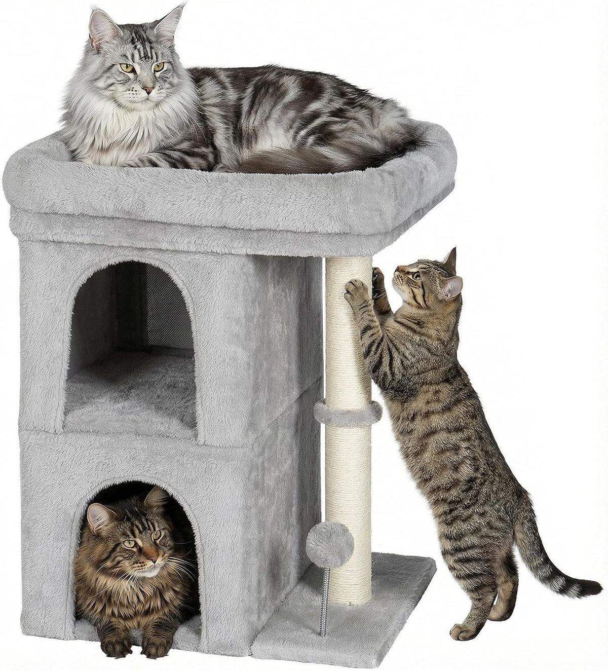 Cat Tree for Large Cats 24in Tower with Perch Condos Scratching Post