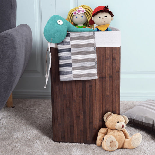 Corner Bamboo Hamper Laundry Basket