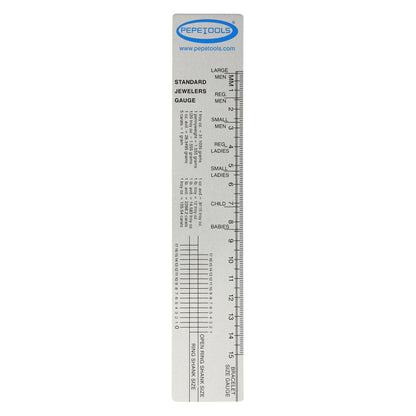 Standard Jeweler's Gauge Ruler – Ring & Bracelet Sizing Tool