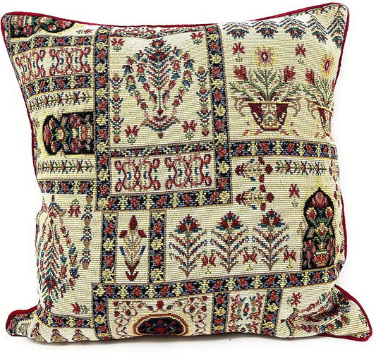 DaDa Bedding Set of 4 Pieces - Floral Garden Botanical Tapestry Throw Pillow Covers Bundle Pack - 16" x 16"