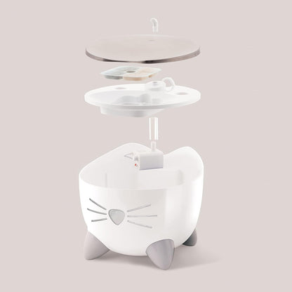 PIXI Stainless Steel Cat Water Fountain 2L Triple Filter Quiet Pump