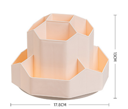 Large capacity rotatable pen holder plastic storage box rotating desktop stationery multifunctional office
