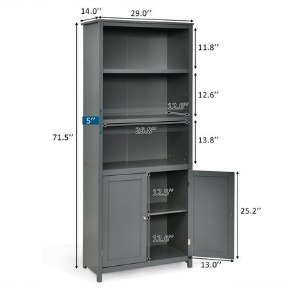 Bookcase Shelving Storage Wooden Cabinet Unit Standing Display Bookcase with Doors