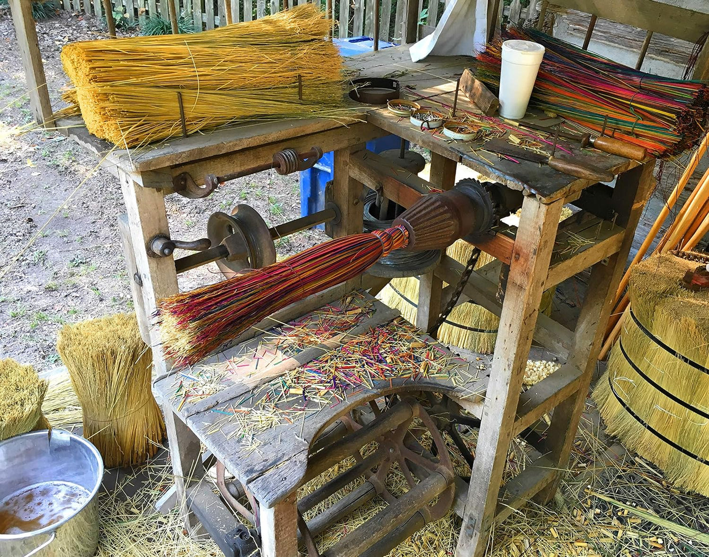 Handmade Farmhouse Broom – Traditional Broomcorn Sweeper, Rustic Country Decor & Functional Cleaning Broom Made in USA