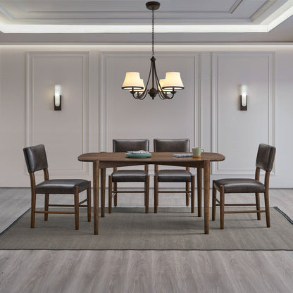 ACTU 58” Mid-Century Modern Dining Table Set for Small Spaces (Seats 4–6)