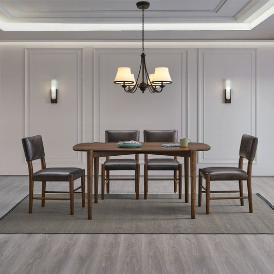 ACTU 58” Mid-Century Modern Dining Table Set for Small Spaces (Seats 4–6)