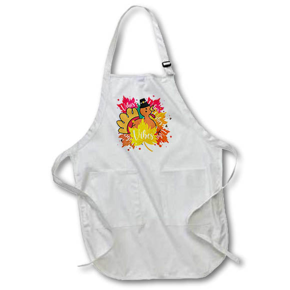 Apron - Pilgrim Turkey Happy Autumn Leaves Vibes Autumn and Thanksgiving