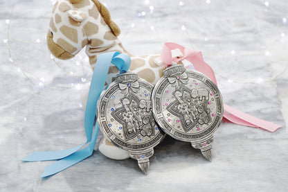 Baby Boy's First Christmas Ornament with Crystals