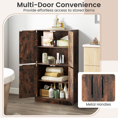 Bathroom Cabinet 43.5 inch Storage Cabinet with Doors and Adjustable Shelves