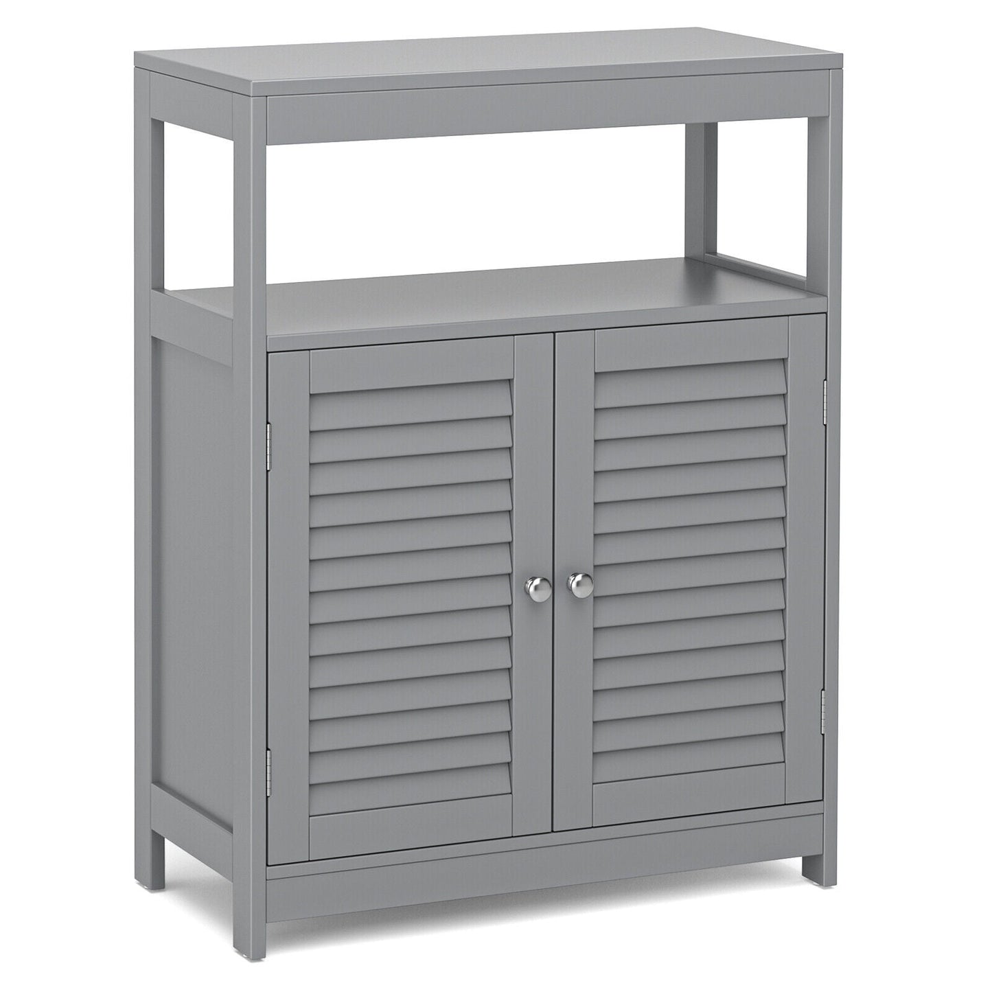 Freestanding Bathroom Floor Cabinet with Double Shutter Doors