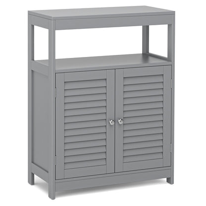Freestanding Bathroom Floor Cabinet with Double Shutter Doors