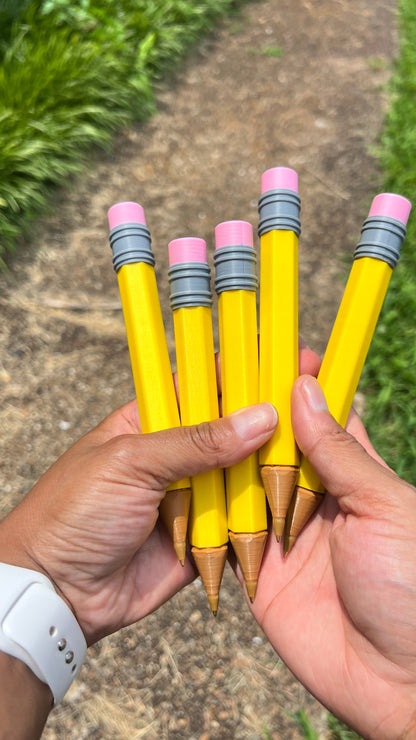 3D Printed Jumbo Pencil Pen — Novelty Oversized Pencil | BIC Refillable | Back to School | Daisie Designs