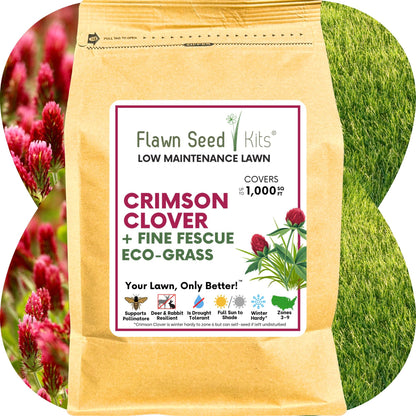 Crimson Clover + Mow Less Grass Seed