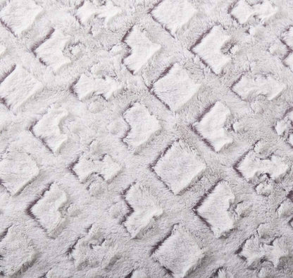 DaDa Bedding Milky White Purple Faux Fur Sherpa Throw Blanket