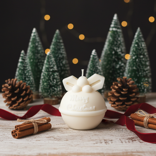 Round Bell Christmas Candle - Festive Holiday Decor for Your Home