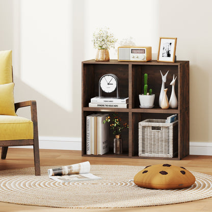 Cube Storage Organizer Stackable Open Book Shelf Wooden Display Shelving Unit