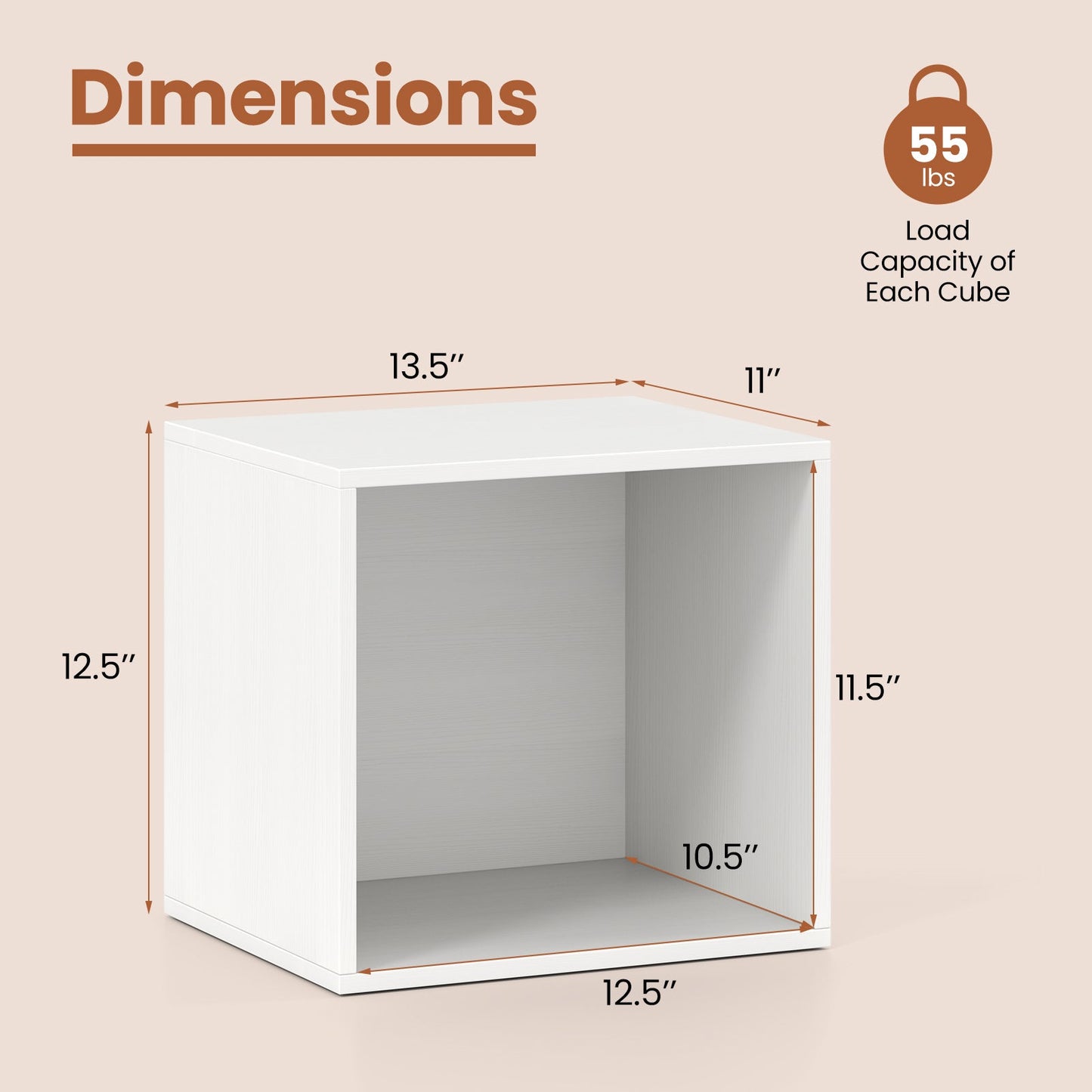Cube Storage Organizer Stackable Open Book Shelf Wooden Display Shelving Unit
