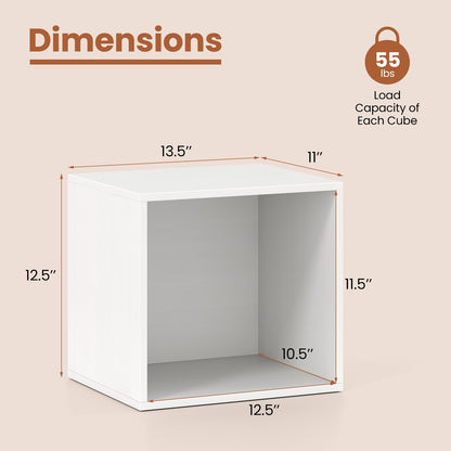 Cube Storage Organizer Stackable Open Book Shelf Wooden Display Shelving Unit