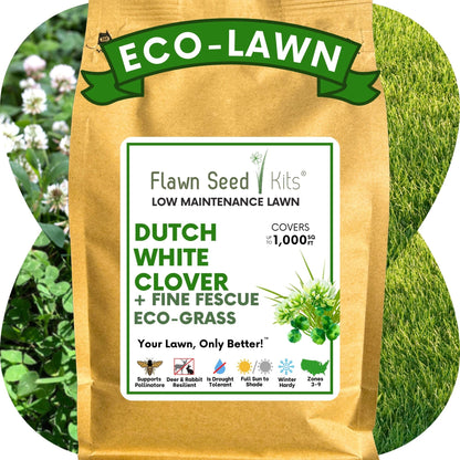 Dutch White Clover + Mow Less Grass Seed