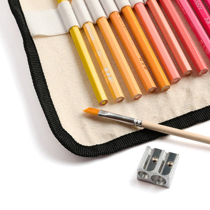Watercolor Pencils – 36 Colors – Canvas Rollup – Eco-Friendly