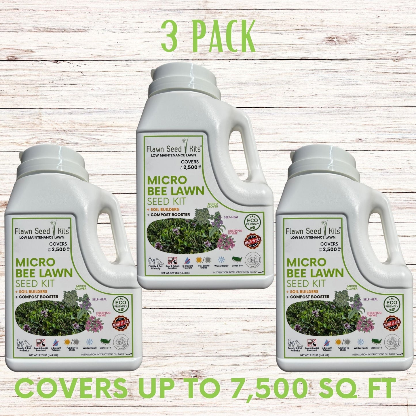 Micro Bee Lawn Seed Mixture - Easy Spread Shaker