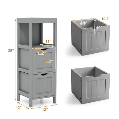 Freestanding Storage Cabinet with 2 Removable Drawers for Bathroom