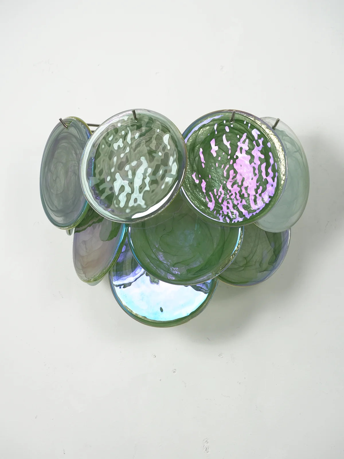 Green Murano Disc Wall Sconce