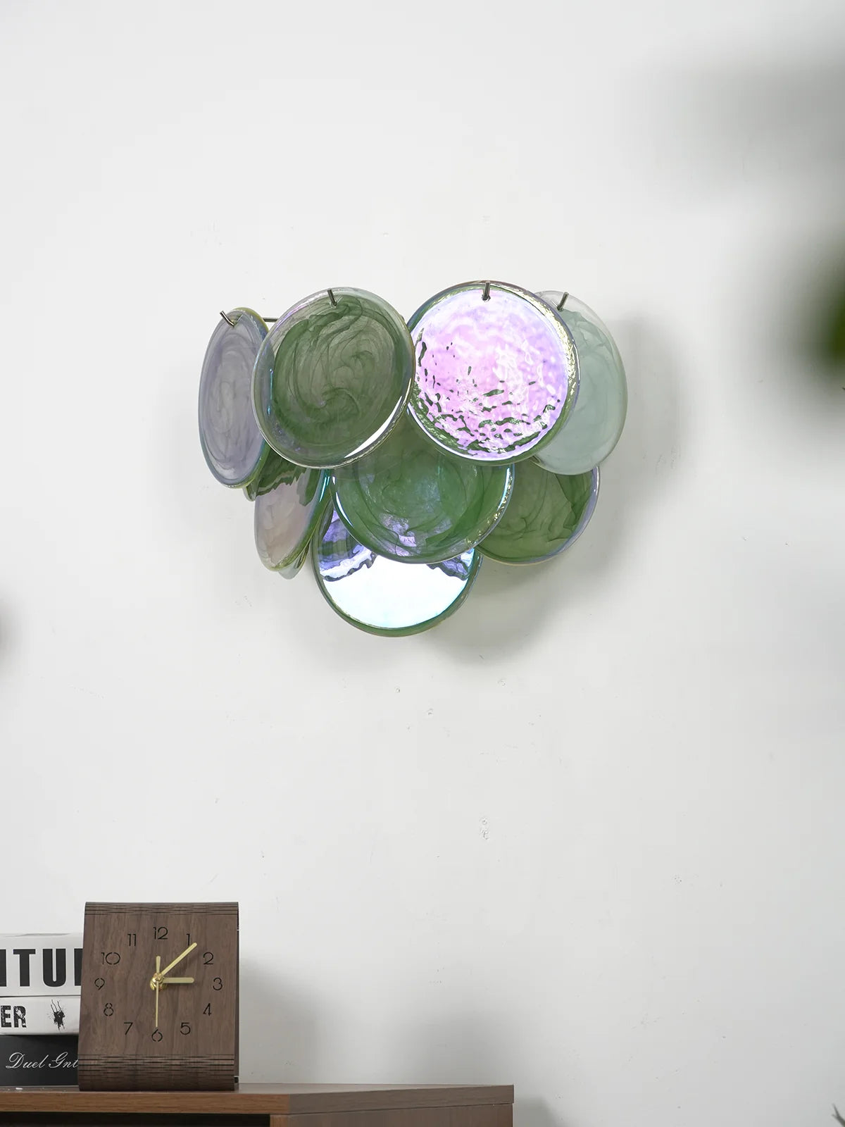 Green Murano Disc Wall Sconce