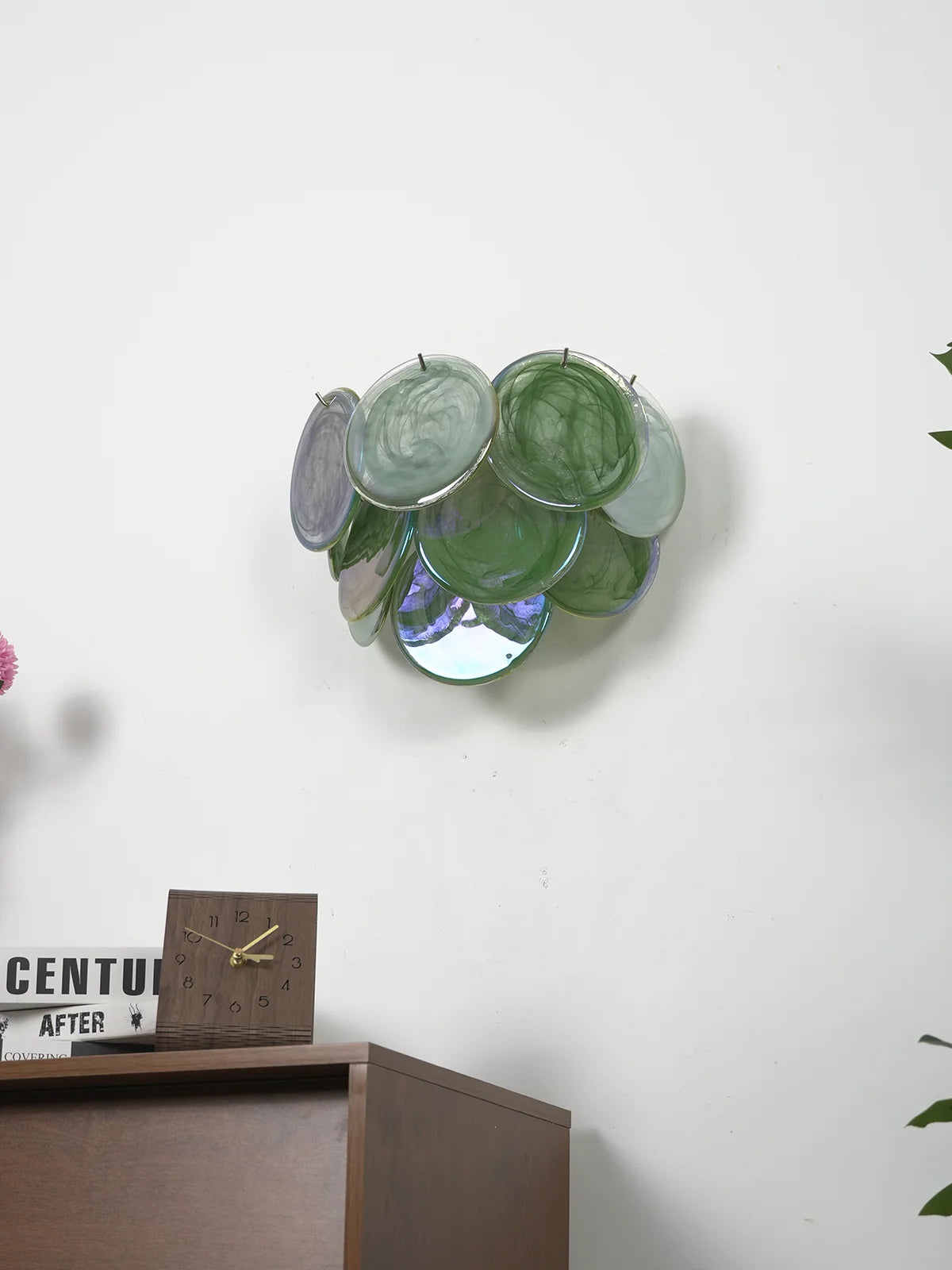 Green Murano Disc Wall Sconce