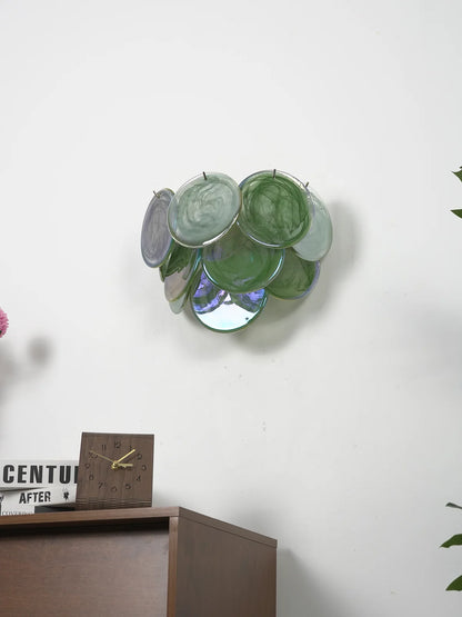 Green Murano Disc Wall Sconce