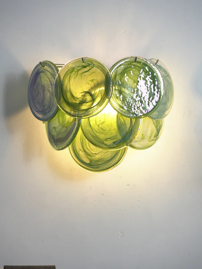 Green Murano Disc Wall Sconce