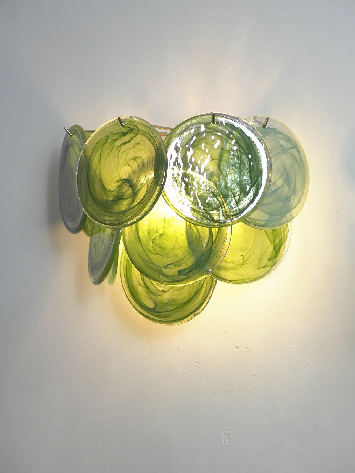 Green Murano Disc Wall Sconce