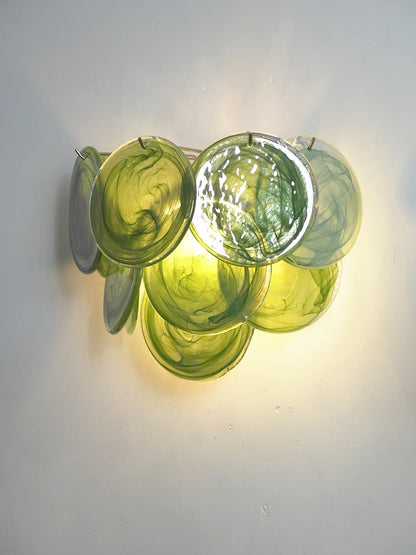Green Murano Disc Wall Sconce